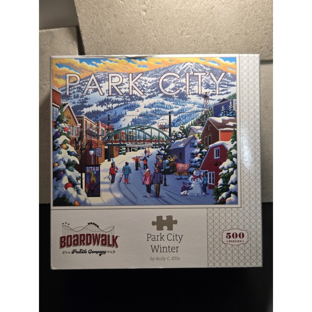 Boardwalk Puzzle Co Park City Winter 500 Piece Jigsaw Puzzle Andy C Ellis 567.3